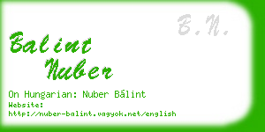 balint nuber business card